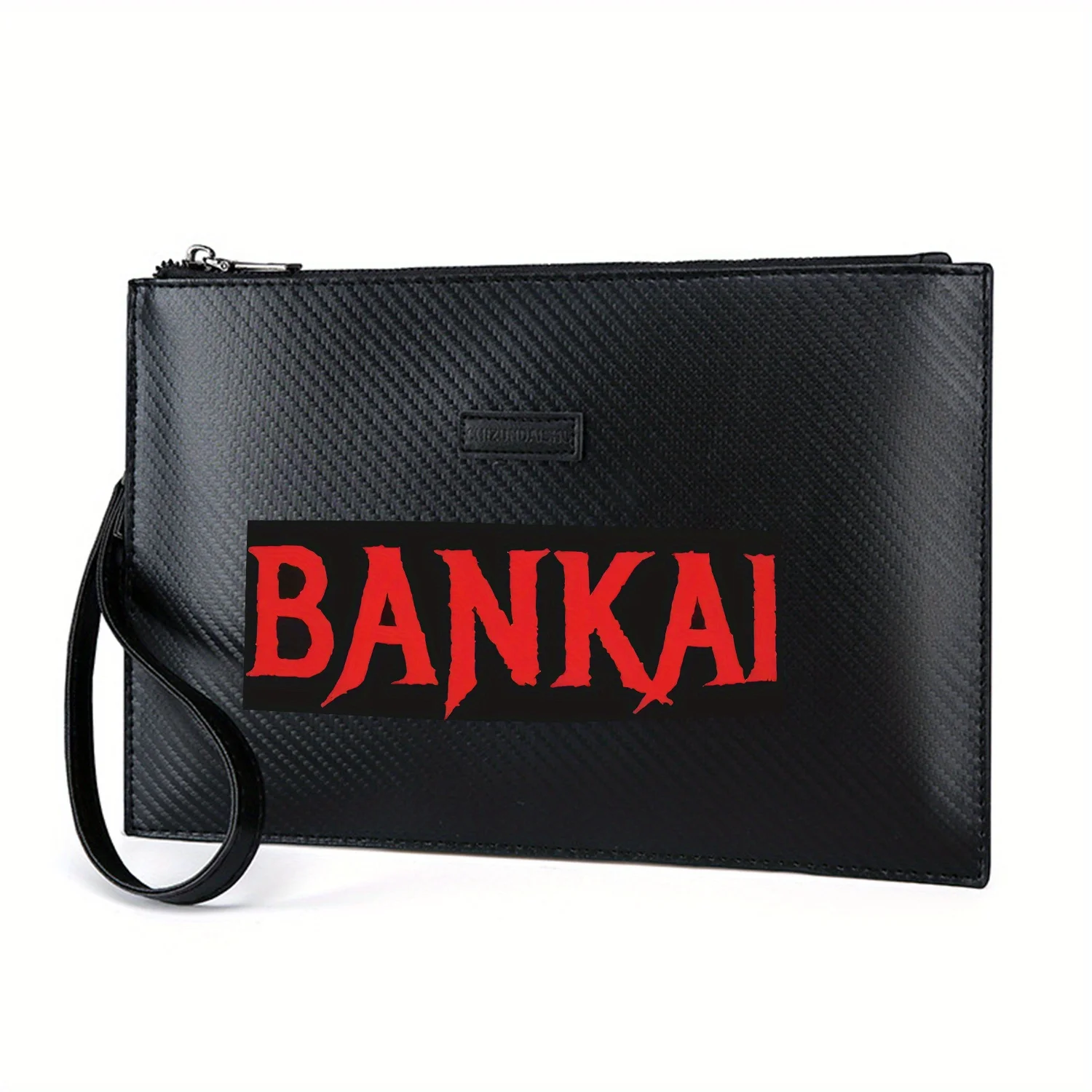 Red edgy letters,word spells power Elegant Printed PU Men's Handbag Fashionable and Practical for Everyday Carry