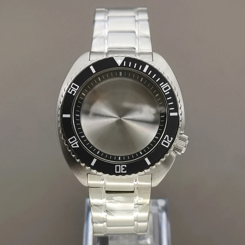 Mod 6105 Turtle Abalone Case Sapphire Crystal Glass NH35 NH36 Case Fits NH35 NH36 7S26 4R Movement With Steel Band Watch Cases