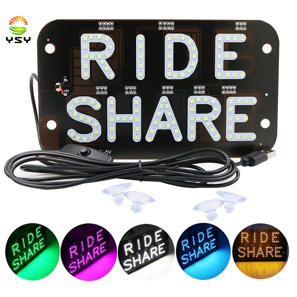 100pcs RideShare taxi light Sign 5V Led Windscreen Cab indicator Lamp Signal Light Windshield Lamp USB Cable with on/off Switch