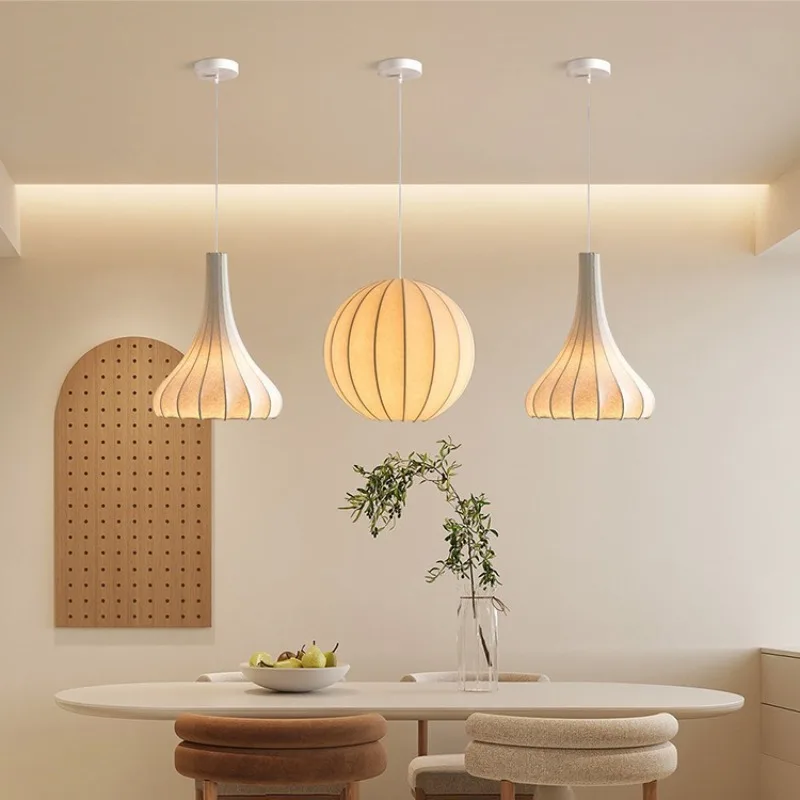 

Silk Restaurant Pendant Light Modern Minimalist Bedroom Lighting Creative Feeling Personalized Livingroom Homestay Pendant Light