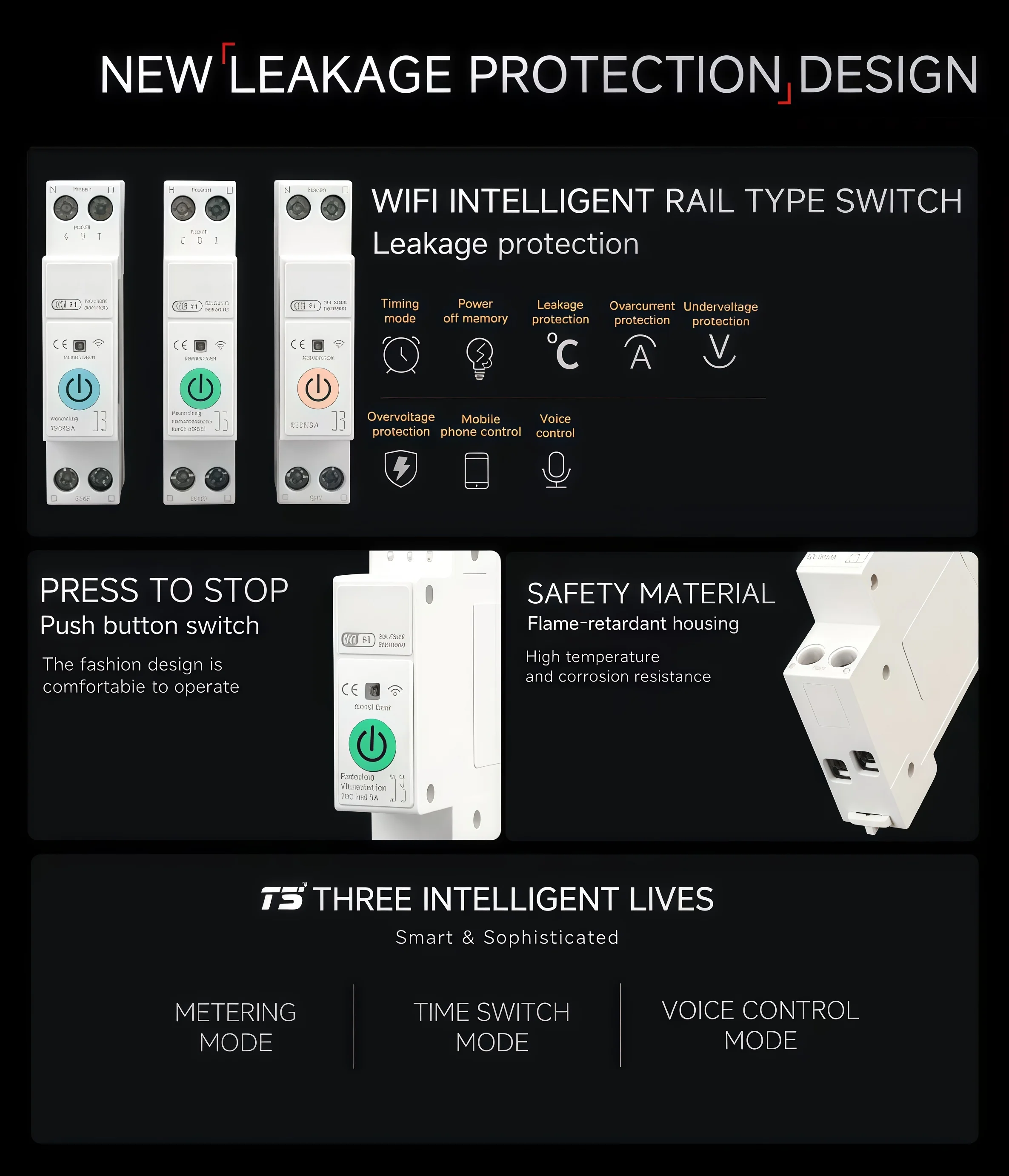 Wifi Smart Timer Switch Copper and Plastic Miniature Circuit Breaker with Wireless Remote Control for Home Use