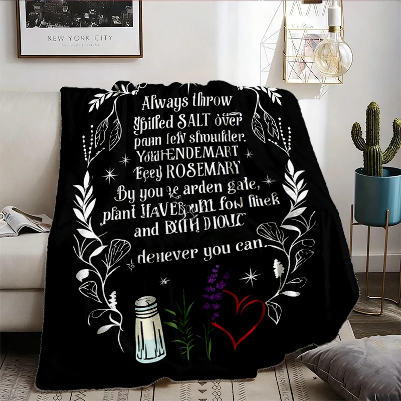 Always Throw Spilled Salt Over Your Left Shoulder Flannel Blanket, Witch Flannel Blanket