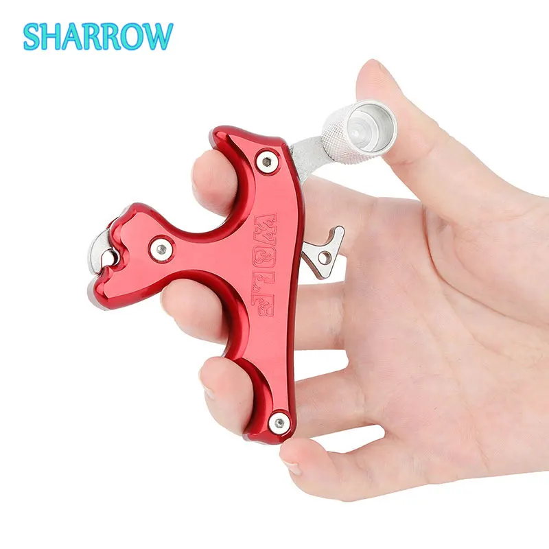 1pcs Archery Bow Release 3 Finger Thumb Trigger Release Aid Aluminum Alloy for Outdoor Compound Bow Hunting Shooting Training