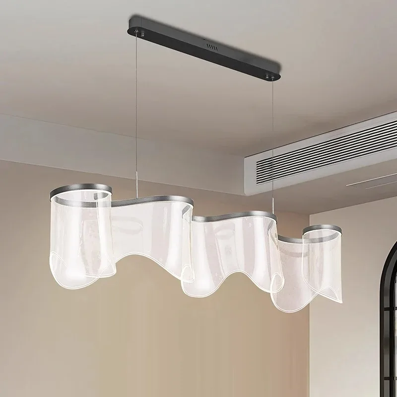 

Italian restaurant light pendant lamp modern light luxury design long light guide plate dining bar pendant lamp