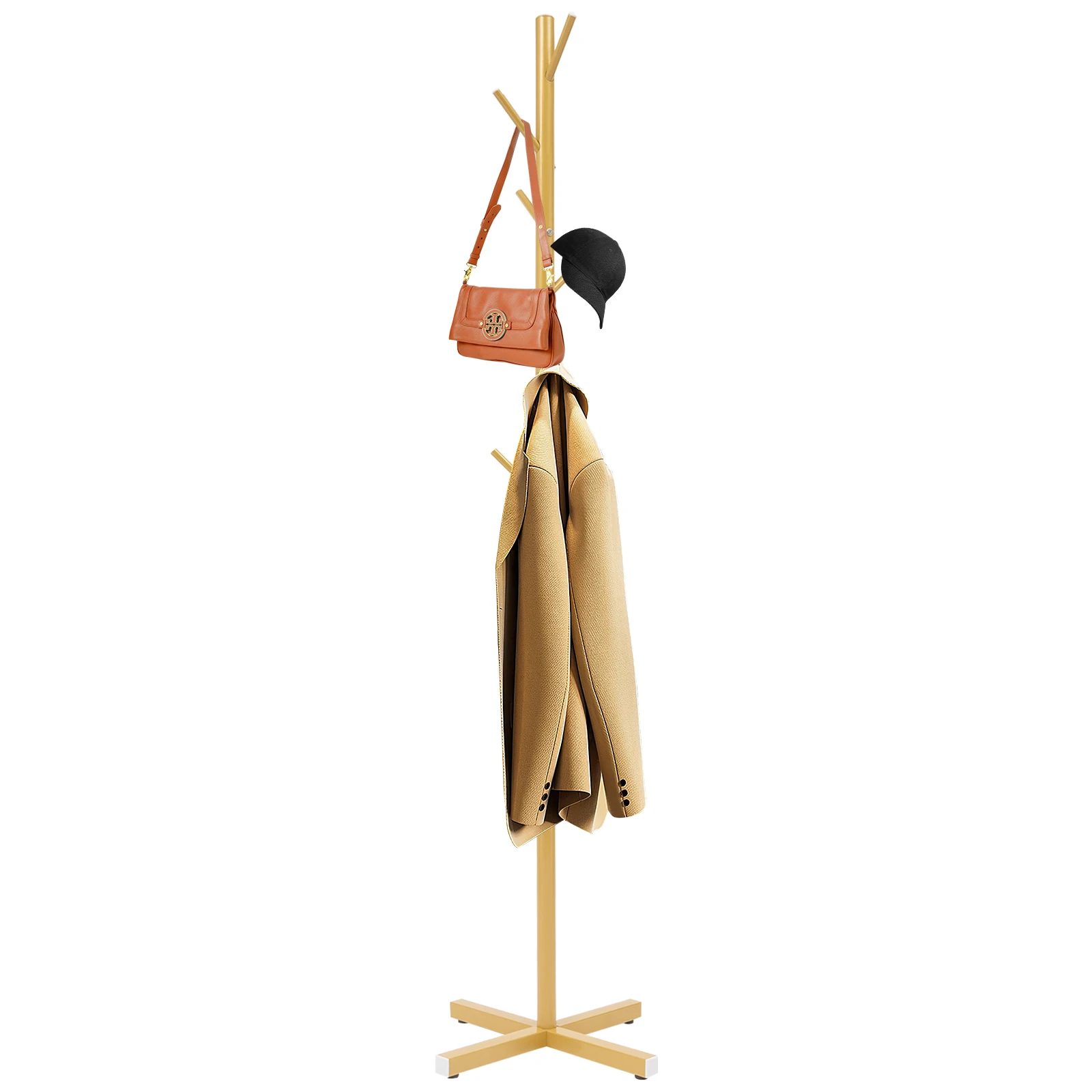 

Modern Metal Coat Rack Free Standing 7 Hooks Hall Coat Tree Hall Tree Coat Racks for Bedroom Hallway Entryway for Hats Coats