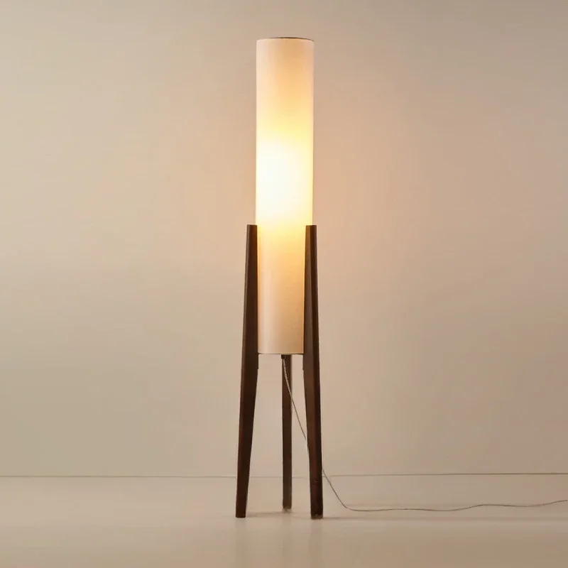 

Nordic Lampe Design Floor Lamp High Quality Solid Wood Fabric Led Light for Living Room Dining Bedroom Bedside Lustre Home Decor