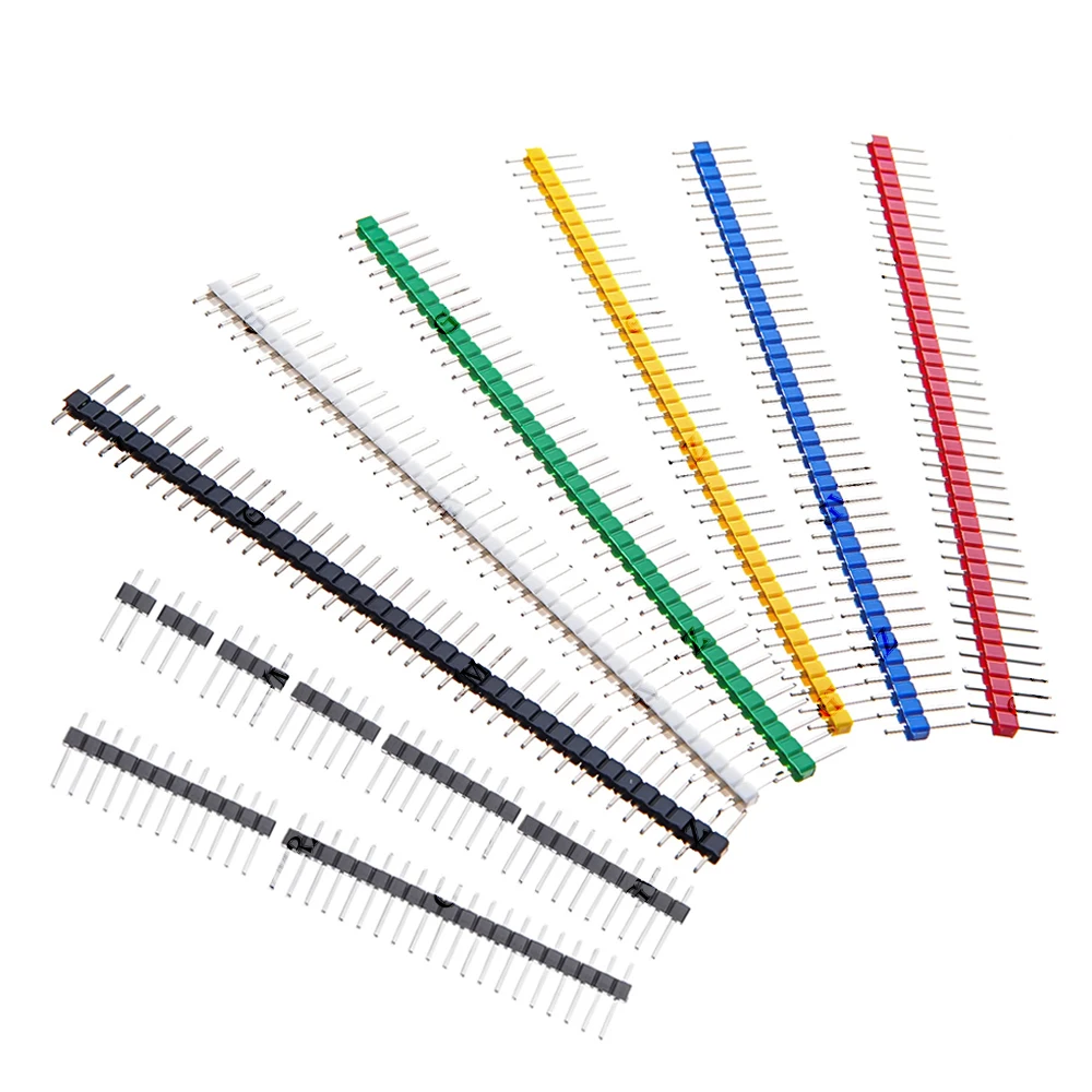 2.54mm 10/12/15/20/40Pin Single Row Male 2~40P Breakaway PCB Board Pin Header Connector Strip Pinheader For Arduino 2/3/4/5/6/8