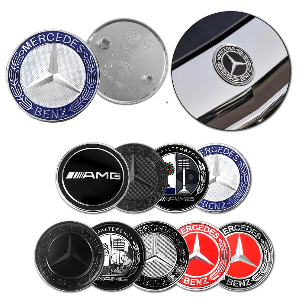 57 мм ABS Автомобильная передняя крышка с эмблемой, декоративная наклейка для Mercedes Benz AMG A B C D M S R G Class W212 W108 W176 W204 C300 GLA