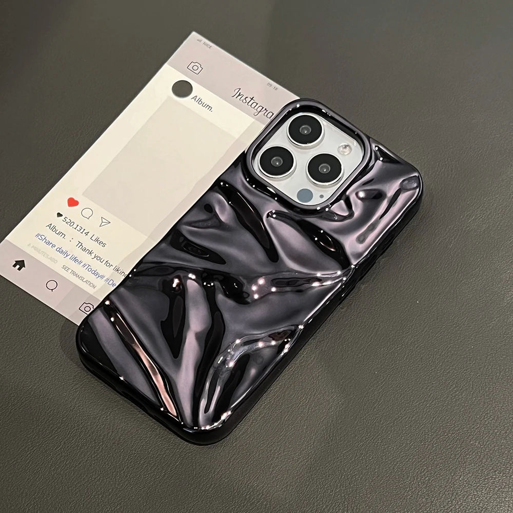 3D Electroplated Water Ripple Pattern Phone Case For iPhone 17 Air 16 15 14  13 12 11 Pro Max 15pro Soft Shockproof Back Cover - AliExpress 202192403