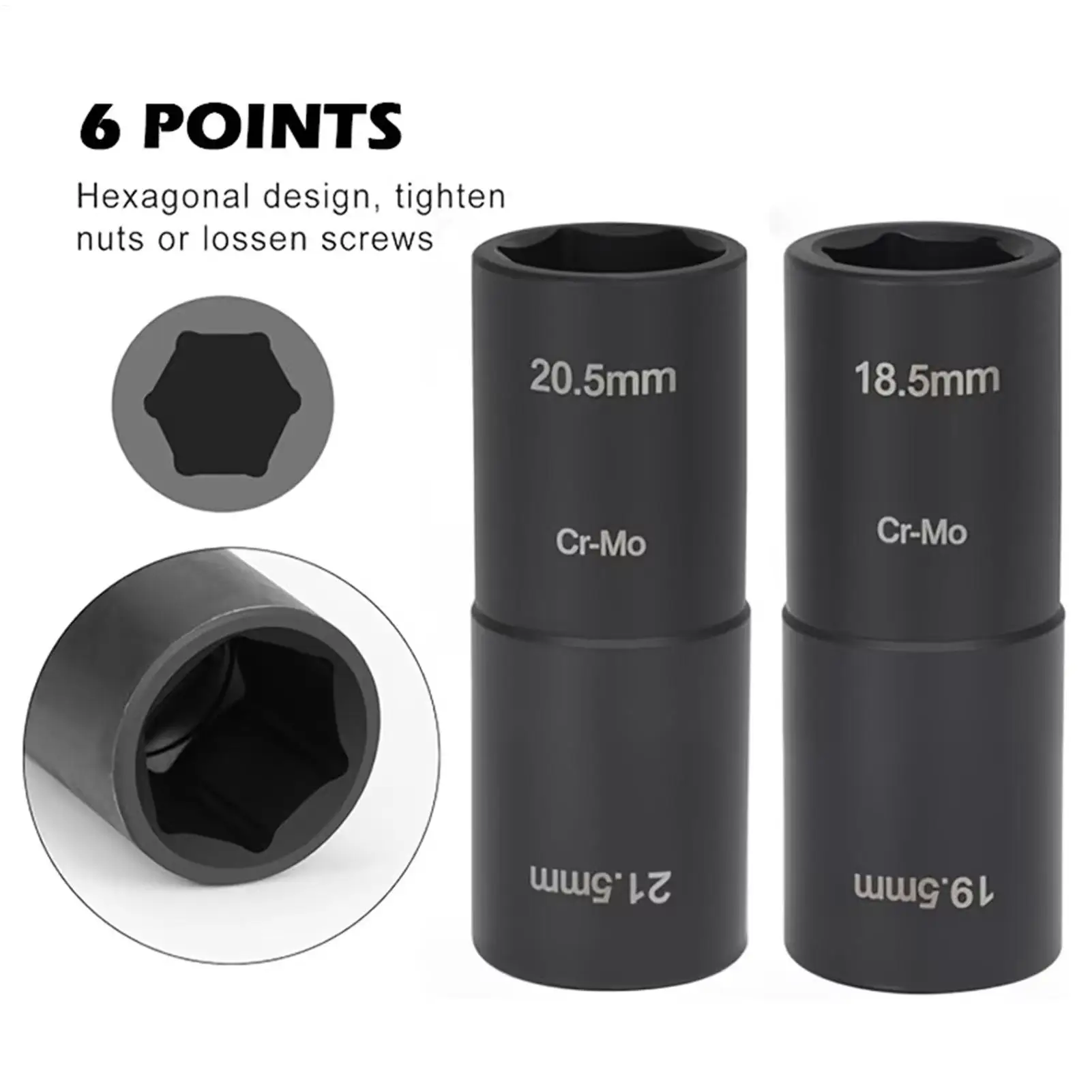 Lug Nut Socket Double-Side Heavy-Duty Multi-Size Universal Automotive Wheel Lug Nut Socket Tool for Garage Workshop Roadside