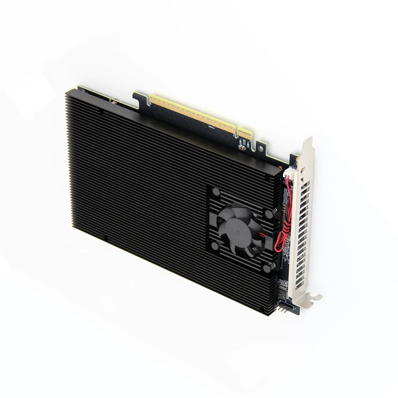 PCIe 3.0 Expansion Card Split-Free 4x NVME Interfaces Four-Bay M.2 PLX8747 Quiet Full-Height Bracket with Radiator [To&On-e]