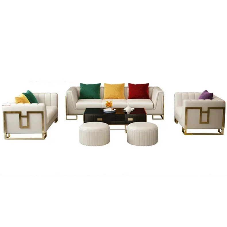 

For Design Stainless Steel Decoration Living Room Velvet Sofa Set Furniture leather sofas