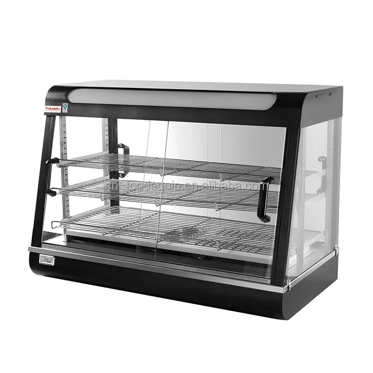 1200mm Commercial Heated Display Cabinet Pie Warmer Hot Food Showcase Fried Chicken Food Display Warmer