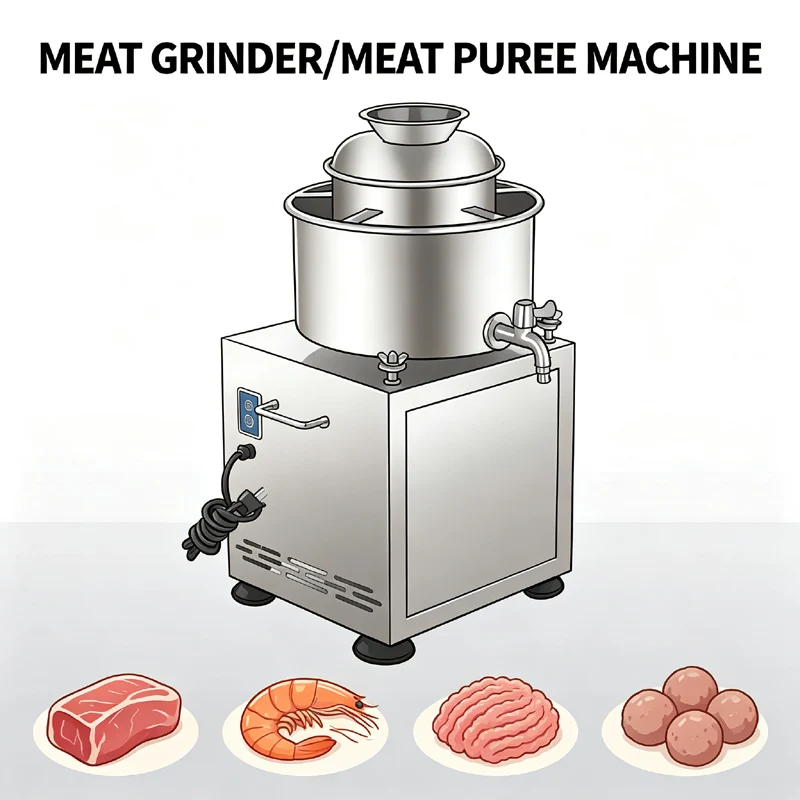 Commercial Meatball Beater Stainless Steel Electric Meat Grinder Multi-function Chopped Pepper Garlic Mincer