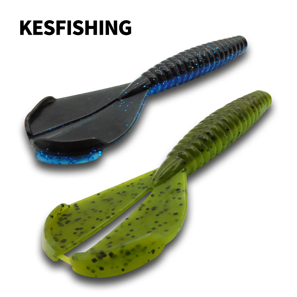 

KESFISHING Plastics Lures Twin Tail Craw 90mm 6.4g Artificial Soft Silicone Baits Leurre souple Fishing Accessories