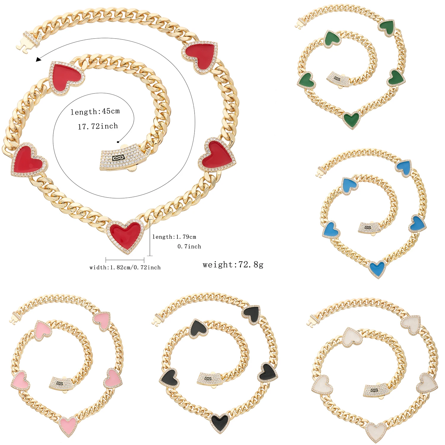 

Heart necklace with diamonds 14K Various styles to choose from for women's gifts and shopping decorations