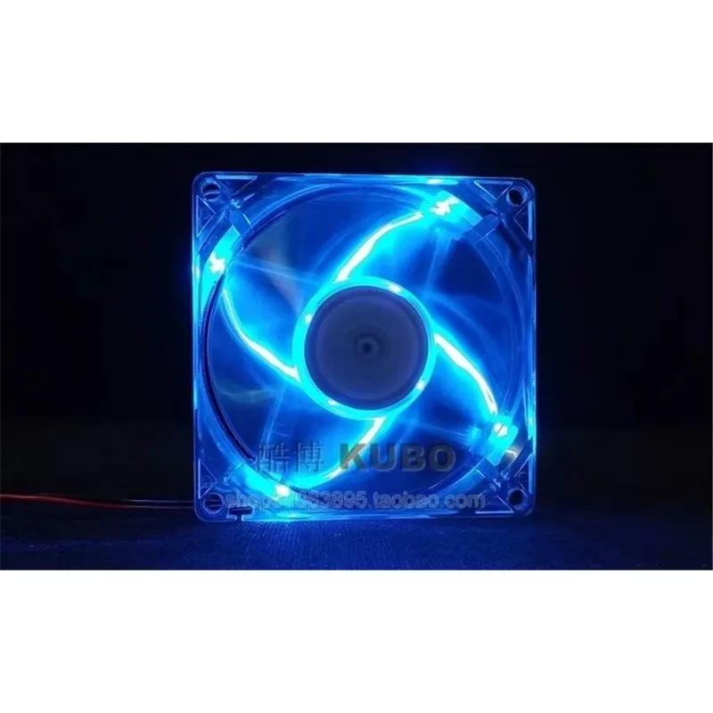 Wentylator chłodzący do komputera LED 8025 80MM z niebieskim oświetleniem LED, wentylator do obudowy komputera 12V z złączem 4D