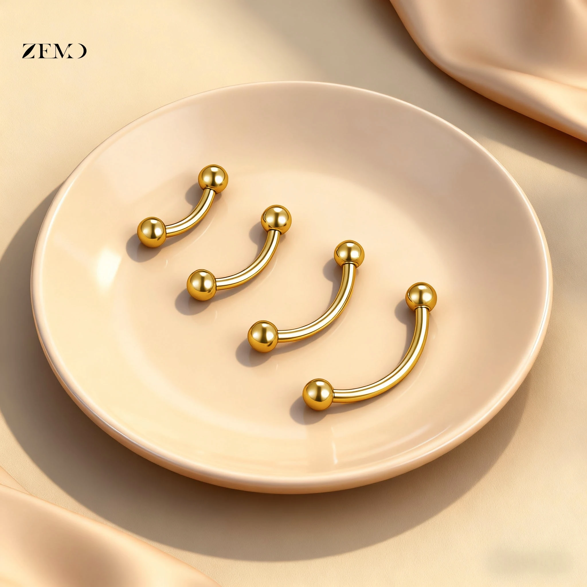 ZEMO 1 PC 14-20G Curved Barbells Eyebrow Piercings G23 Titanium Men Women Eyebrow Rings Tongue Labret Lip Body Piercings Jewelry