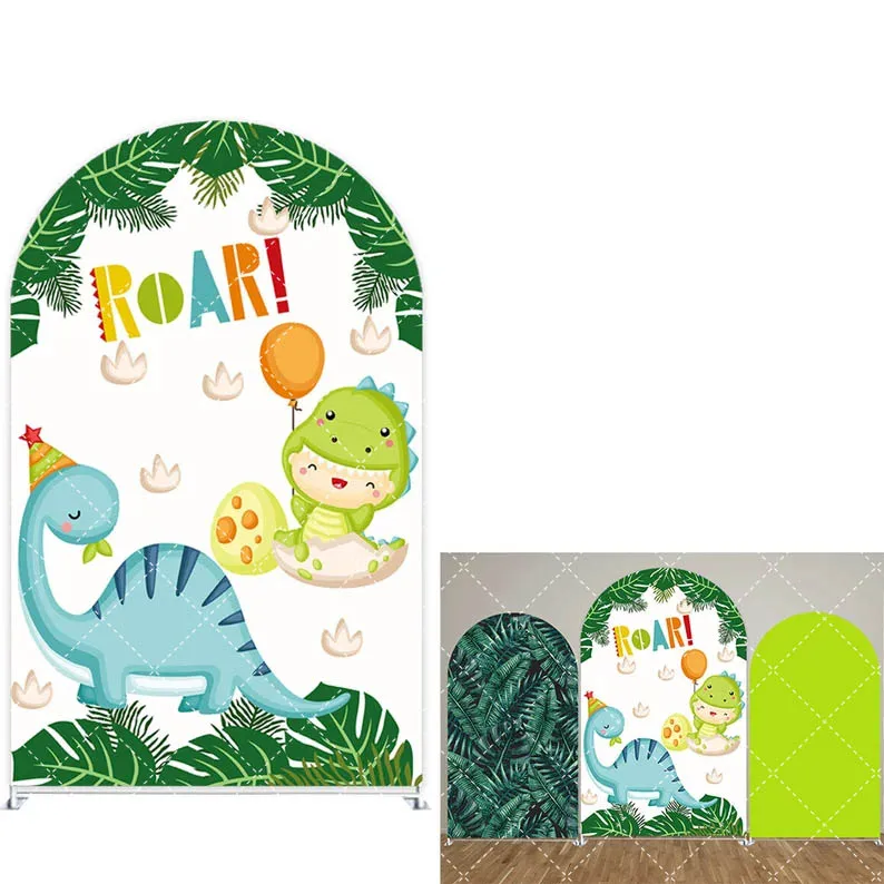Mehofond Safari Jungle Dinosaur Arch Covers Boy Birthday Party Arched Backdrop Wild One Roar Baby Shower Cake Table Decor Props