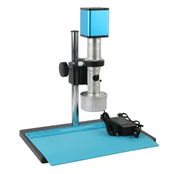 IMX385 HDMI Measurem Video Industrial Microscope Camera + 3D C-Mount 20X-180X Lens For Mobile Phone SMT SMD Soldering Inspection