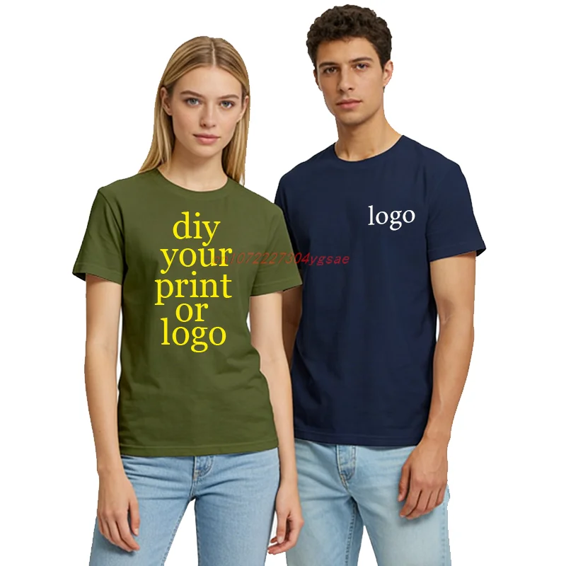 Customizable unisex T-shirts allowing you to design patterns and text on the front and back Stylish crew neck T-shirt in UE size