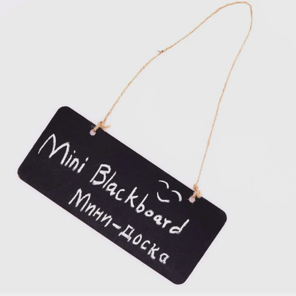 

10 Pcs Hanging Small Blackboard Wood Chalk Sign Graffiti Chalkboard Memo Message
