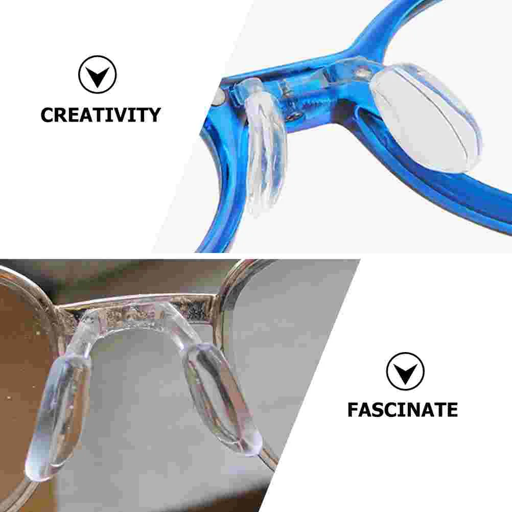 4 Pcs Glasses Nose Pads Eyeglasses Repair Parts Supplies Accessories Support Silica Gel Frame Silicone for Sunglasses