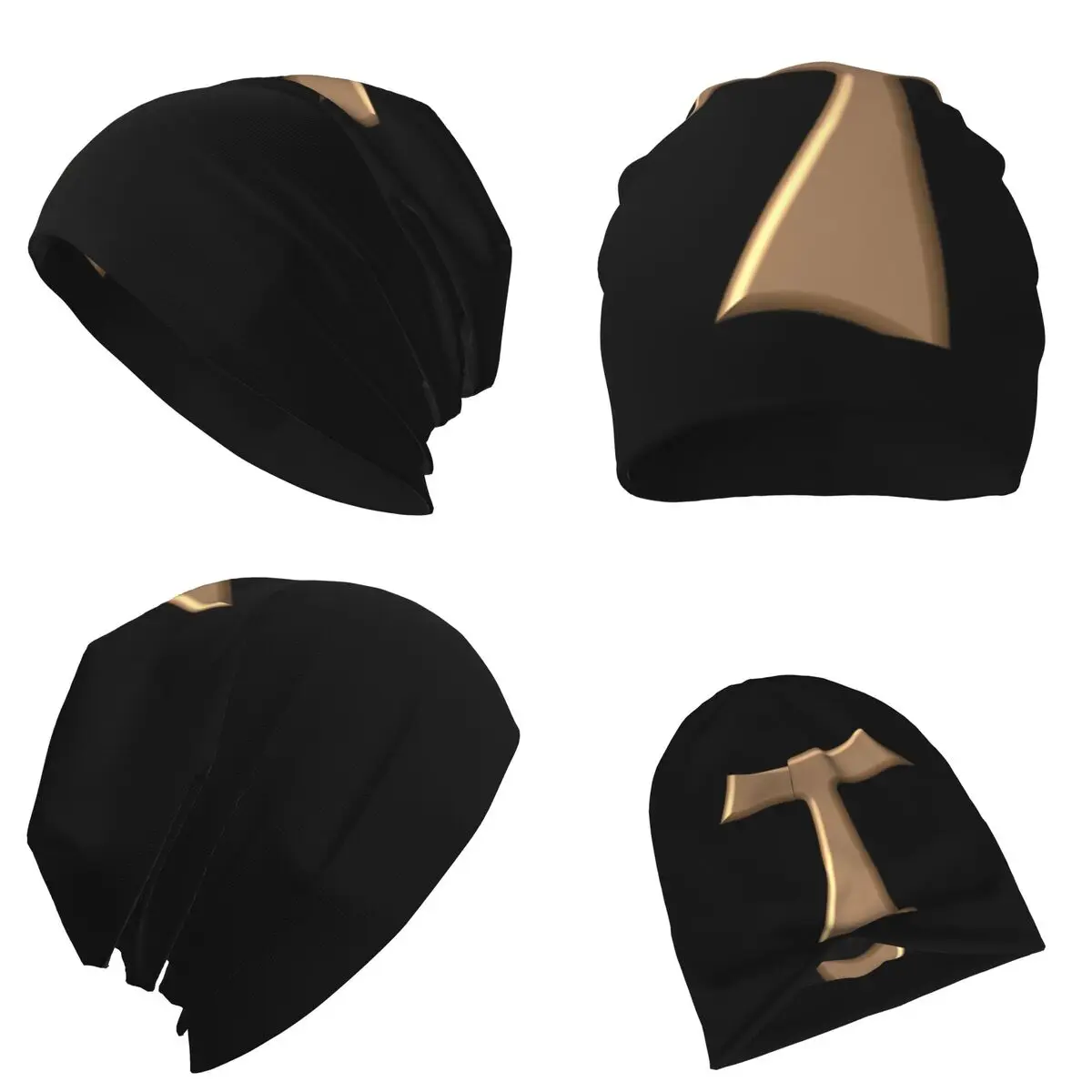 النحاس نظرة فرانسيسكان تاو الصليب الدافئة محبوك قبعة الأزياء بونيه قبعة الخريف الشتاء في الهواء الطلق بيني القبعات للرجال النساء الكبار