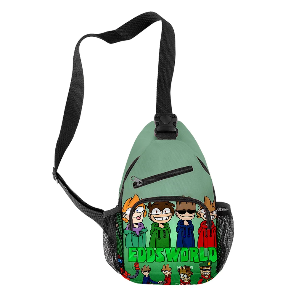 Popular Youthful eddsworld Boys/Girls 3D Print Chest Bags Oxford Waterproof Sports Crossbody Travel Bag Shoulder Bags