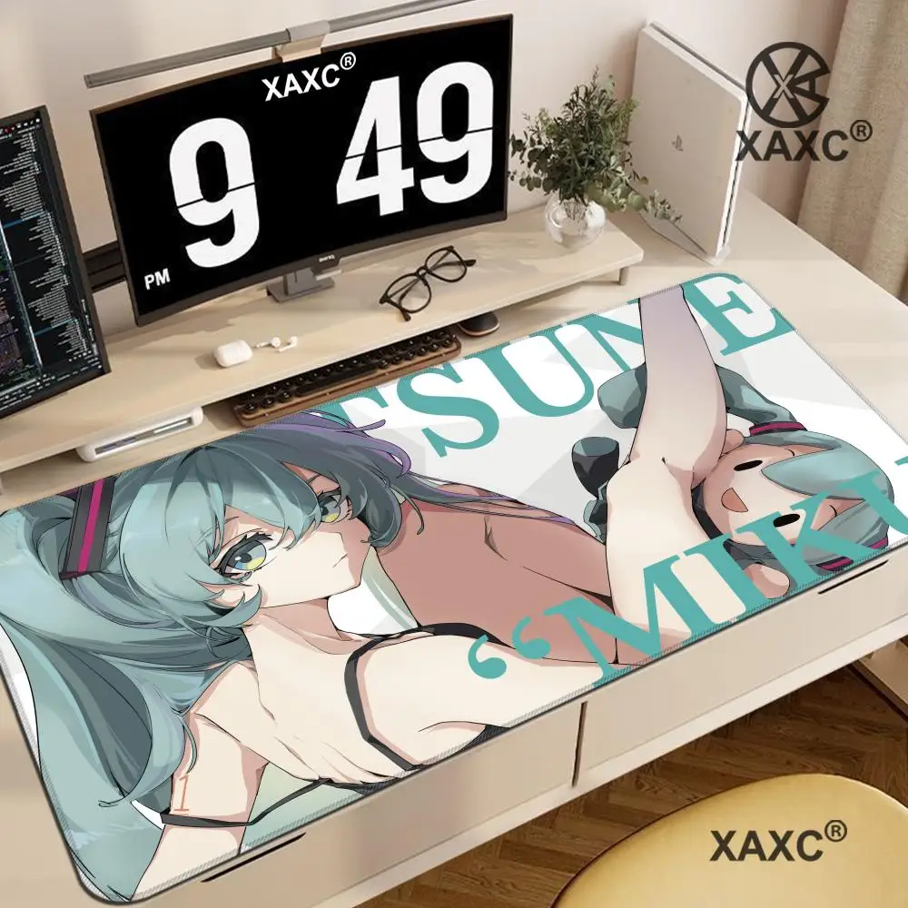 

Anime Kawaii Girl Miku Mouse Pad Laptops Office Non-slip Long Table Mat H-Hatsunes Miku Large Gamer Lock Edge Mousepad PC Mats