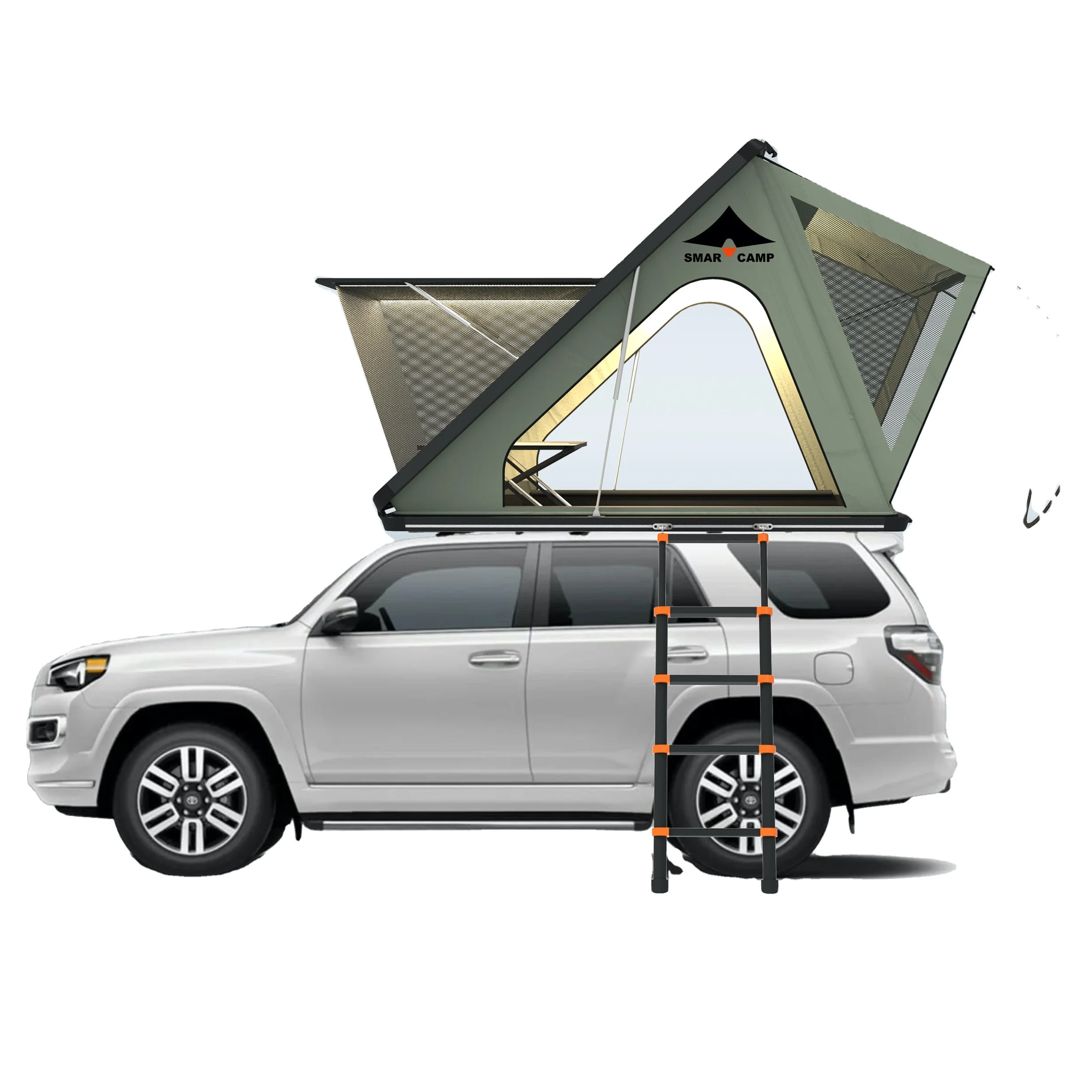 Factory Supply New Style Roof Top Tent Aluminum Hard Shell Triangle Clamshell Car Rooftop Tent