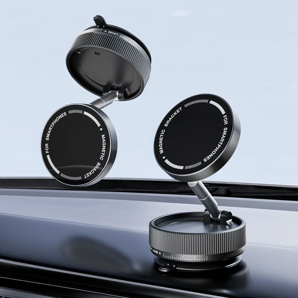 

Fun Vacuum Absorption Suction Cup Magnetic Car Phone Holder Foldable 360 Degree Rotatable Universal Stand for Cars And Phones