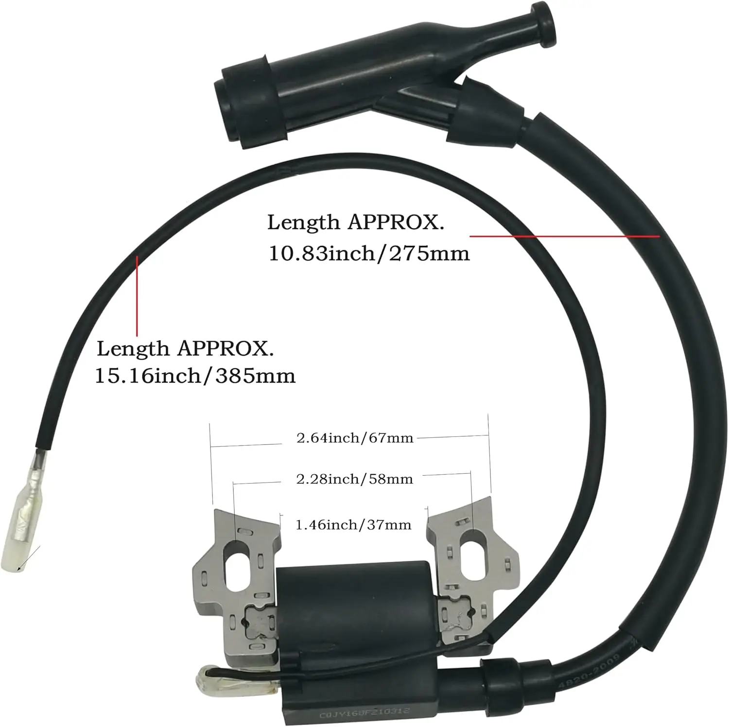 For Predator 212cc Ignition Coil For 6.5HP Coleman CT200U Engine, Compatible with Honda GX110/GX120/GX140/GX160/GX200 Mini Bike