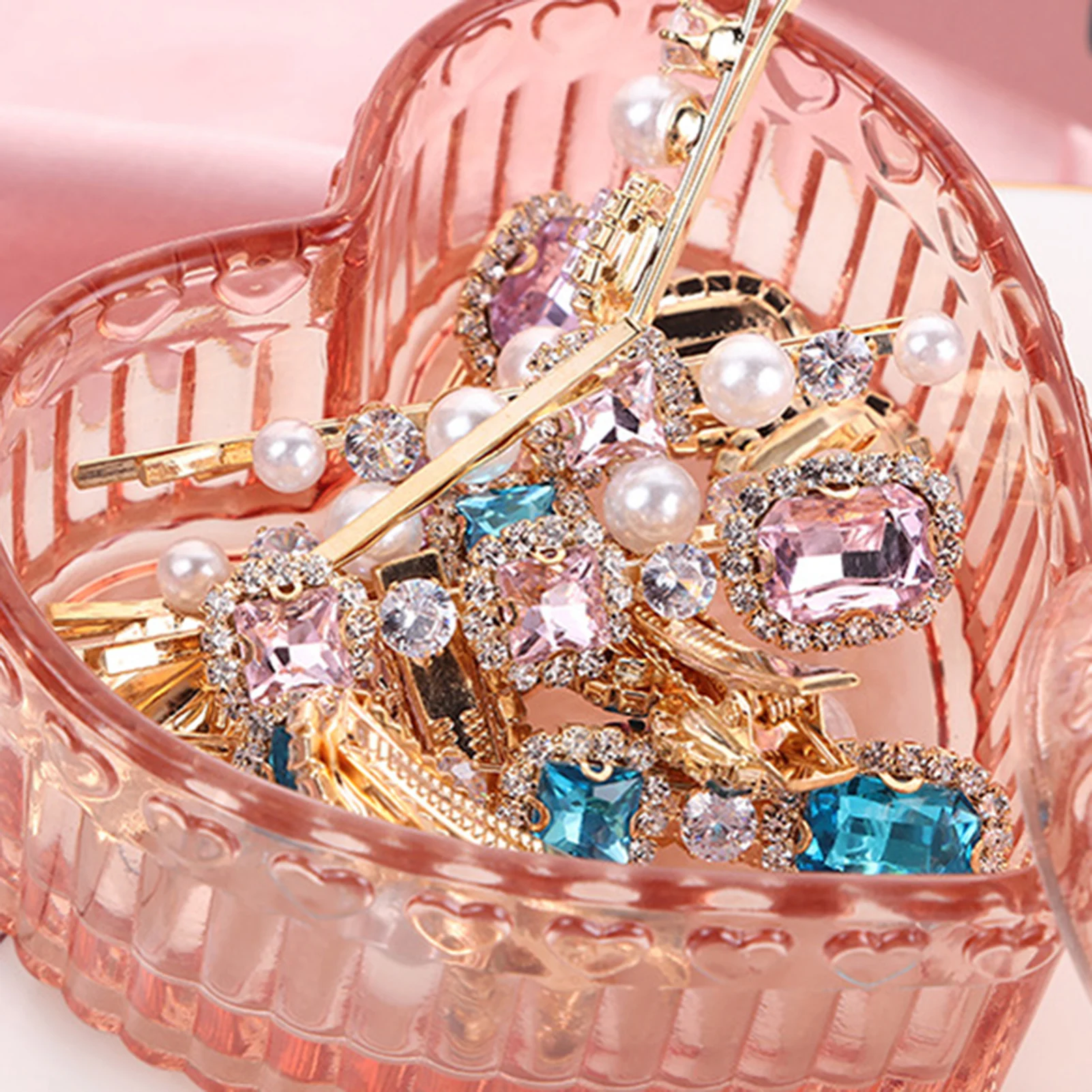 

Nordic Style Storage Box Creative Heart Shaped Organizer Box For Jewelry Hairpin Makeup Cosmetic Exquisite Bathroom Storing Box