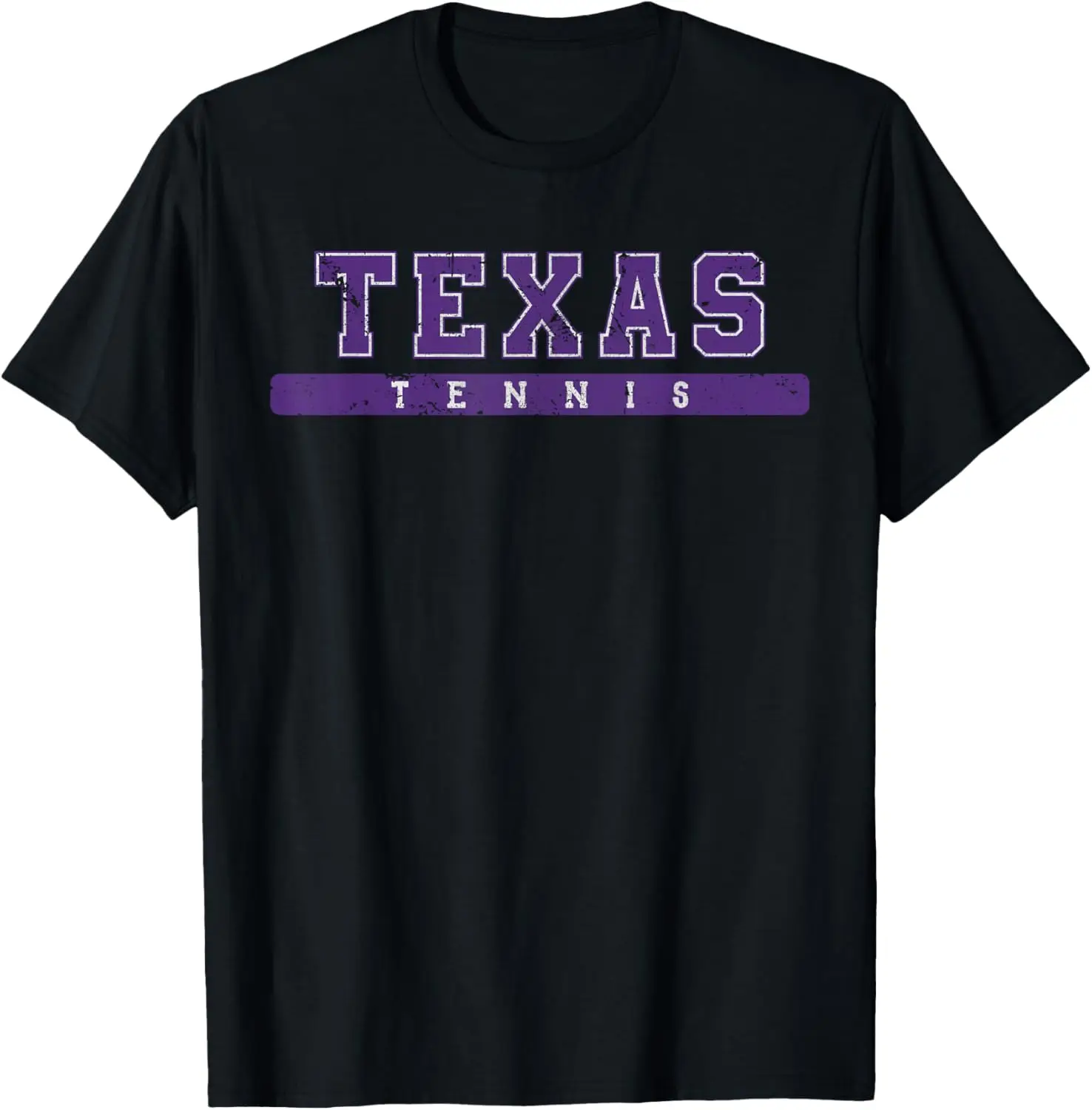Texas Tennis Lila Vintage Text T-Shirt
