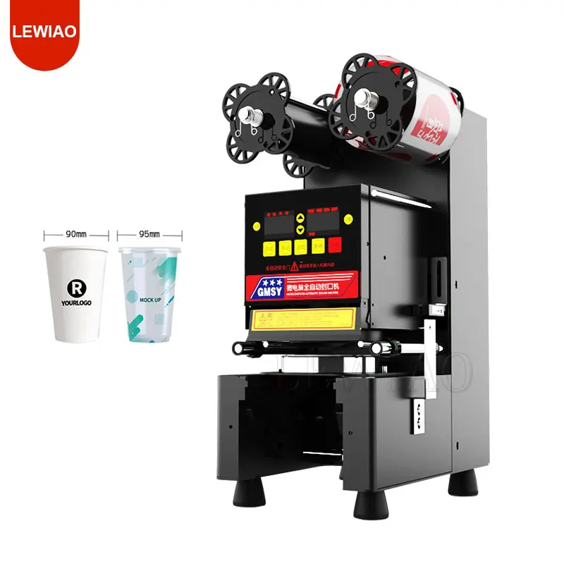 Fully Automatic Commercial Bubble Tea Plastic Paper Cup Sealer 110V 220V Cup Sealing Machine