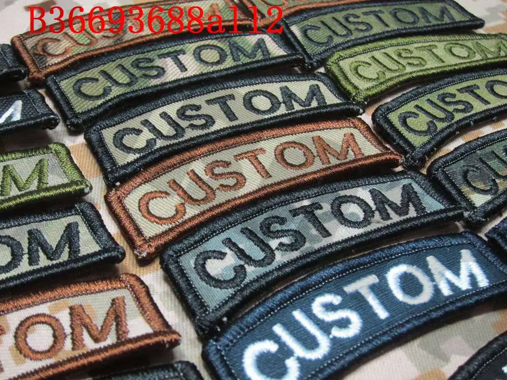 Embroidery Patch Arc Custom Name Tape Text Brand Morale Tactics Military