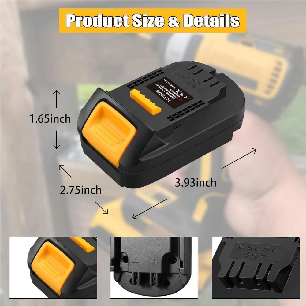 

Адаптер для аккумулятора Hilti 22 В B22 Convert для инструмента DEWALT 20 В MAX (только адаптер для доставки)