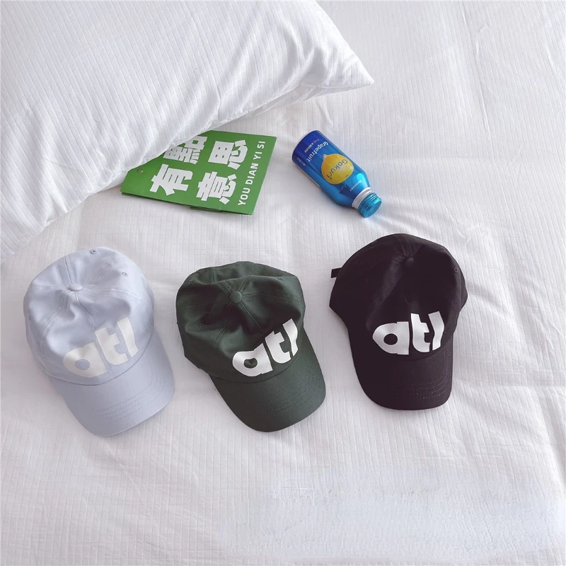 College Style Gilr Baseball Cap Alt Letters Printed Soft Top Summer Hat for  Brim Hip Hop Dance Performance Cap for Boy Toddler