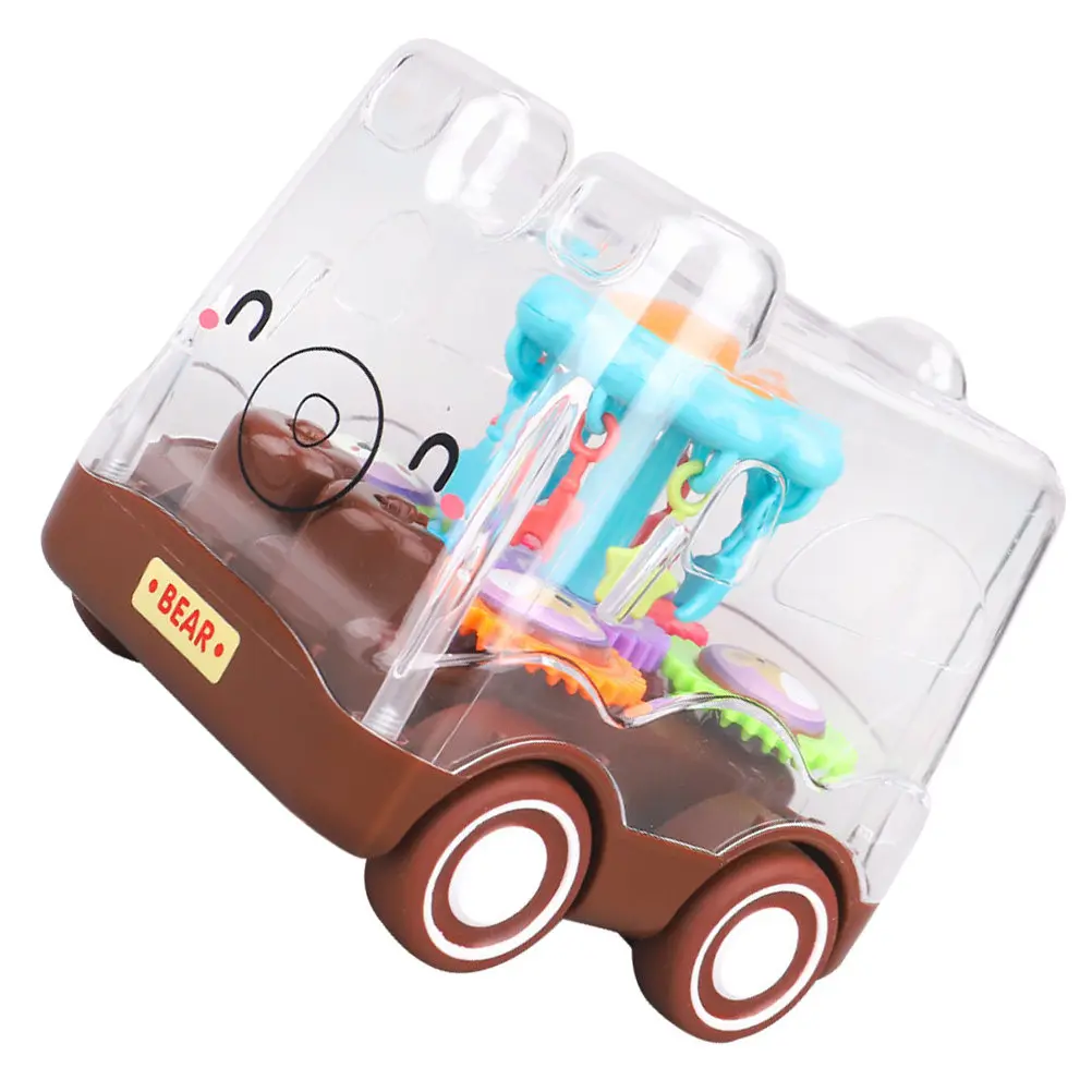 Pull Back Gear Car Creative Toddler Cognitive Learning Educational Inertia Cartoon Vehicle Plaything for Parent-Child