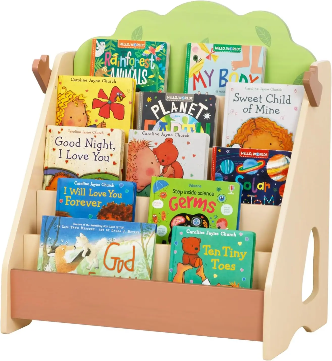 

Детская книжная полка Монтессори, книжный шкаф из сосны для детской, игровой комнаты, класса, с фронтальной ориентацией