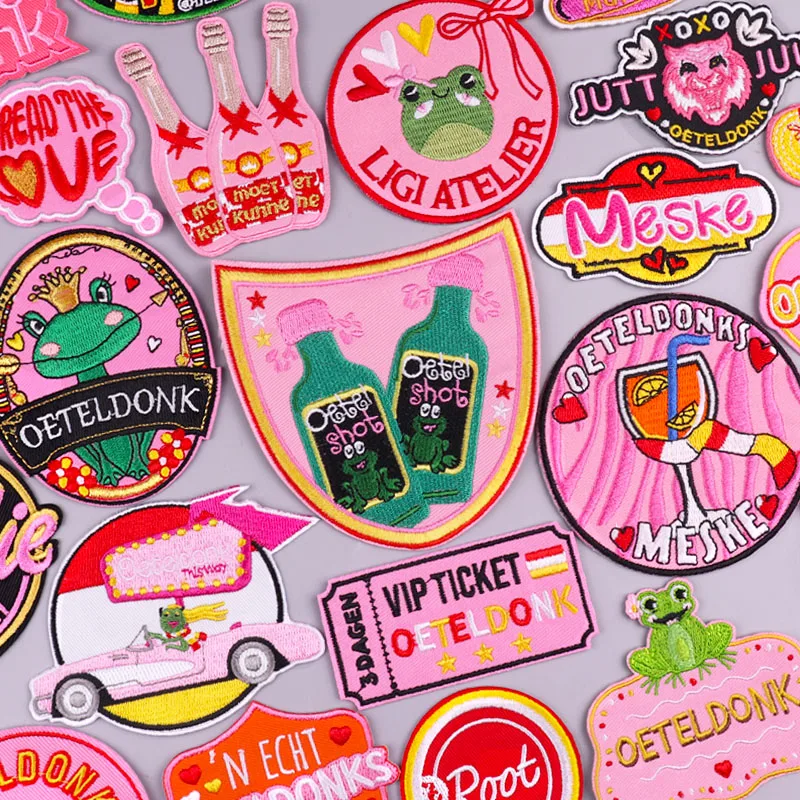 Niederlande Oeteldonk Emblem bestickte Patches für Kleidung Karneval Emblem Eisen auf Patches auf Kleidung Zubehör Applikation DIY – Detail 1