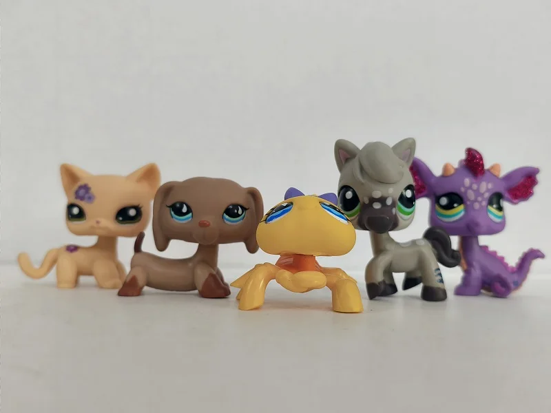 

5pcs/lot LPS Figure Cat Horse Spider #1962#518 Mini Pet Shop Kid Toy
