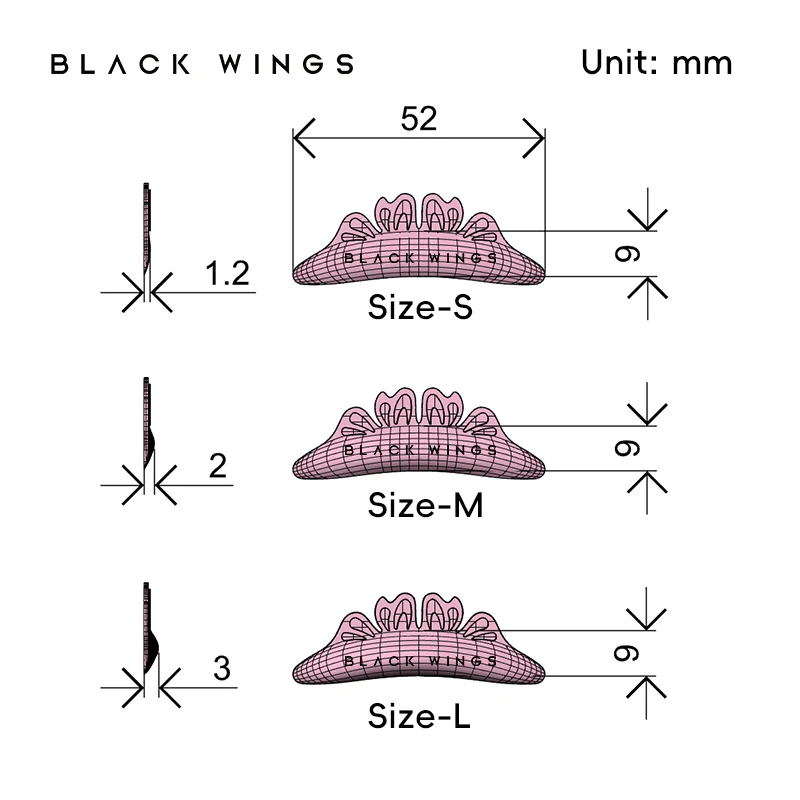 BLACKWINGS 3 Sizes Butterfly Lash Lift Accessories Silicone Eyelash Perm Curling Pads Under Eye Patch Professional Beauty Tool view 5