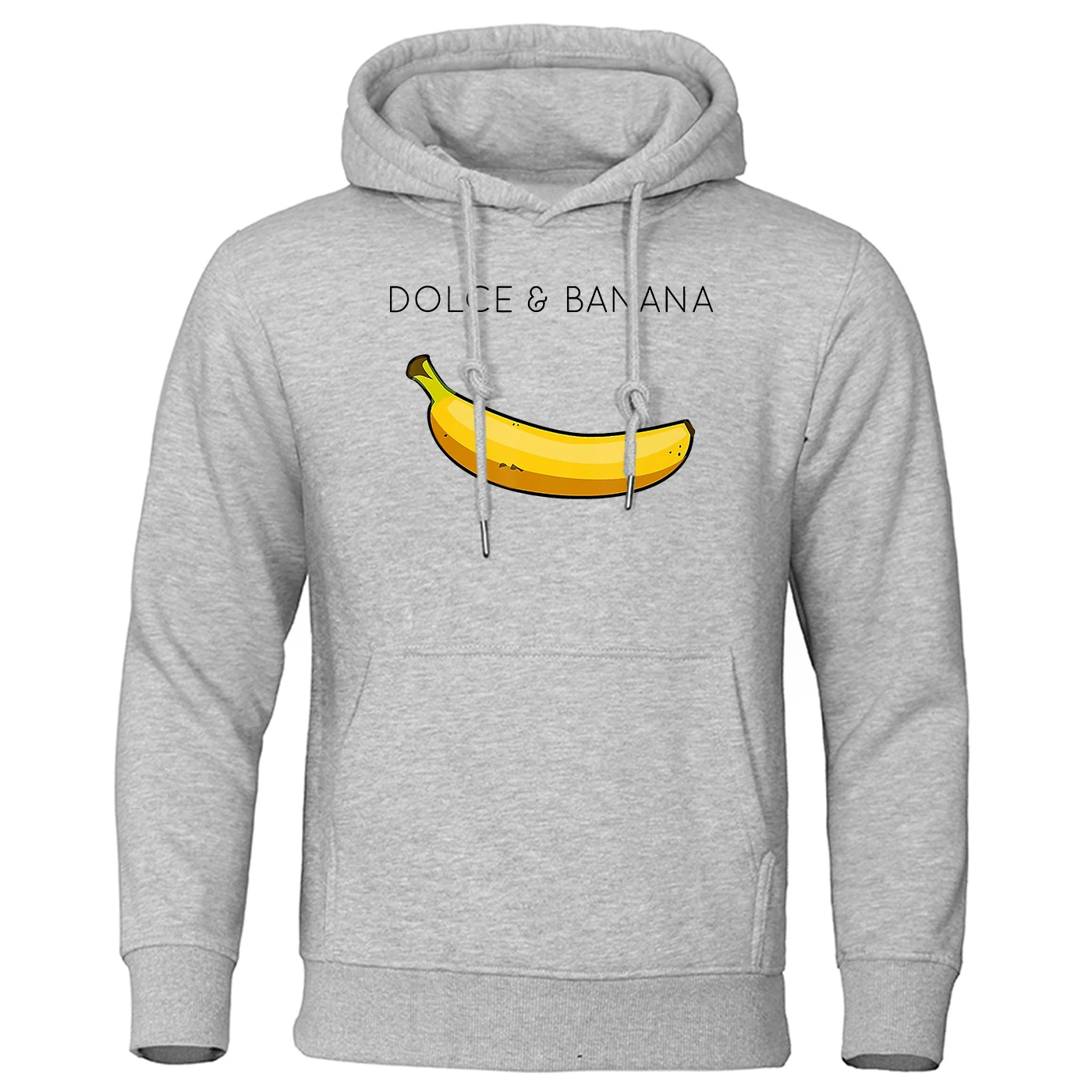 Banana men's clothing, loose casual wear, warm wool hooded sweatshirt, personalized street hip-hop sweatshirt