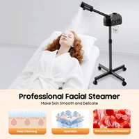 Pulvérisateur réglable en hauteur de vapeur faciale d'ozone de 750 ml 360 °   Équipement de soins de la peau mobile rotatif pour Salon de beauté Spa blanc/noir 2