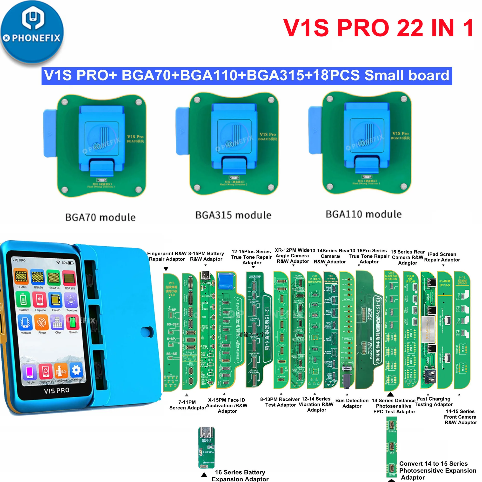 Ban Đầu JC V1S PRO Chủ P13 BGA110 JCID P7S NAND PCIE Lập Trình Viên Cho iPhone SE2-14 Pro MAX & iPad NAND HDD Đọc Ghi Dụng Cụ
