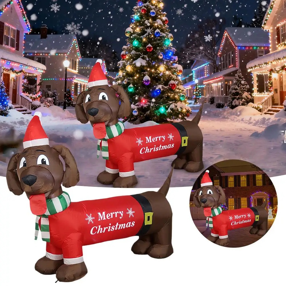 4ft طويلة وينر الكلب الذاتي نفخ مع دعوى مثالية ل الألماني تفجير ديكورات للباحة داخلي في الهواء الطلق عيد الميلاد نفخ Z2J6