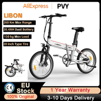 PVY Electric Bike Libon With Smart APP,36V 20.8 Dual Battery,20 inch Fat Tires,25km/h,250W Mechanical Disc Brake Folding E-BIKE