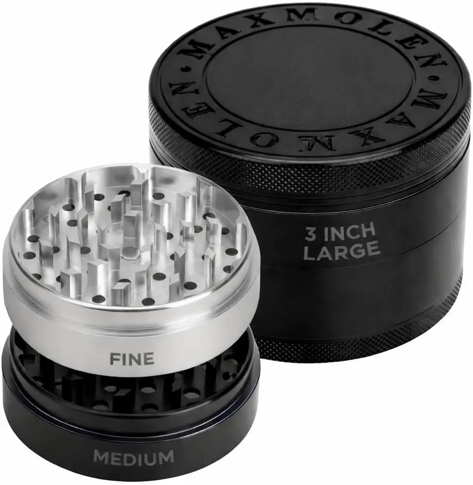 

3-дюймовая большая мельница для специй с двумя дисками для тонкого и среднего помола, прочный кухонный инструмент